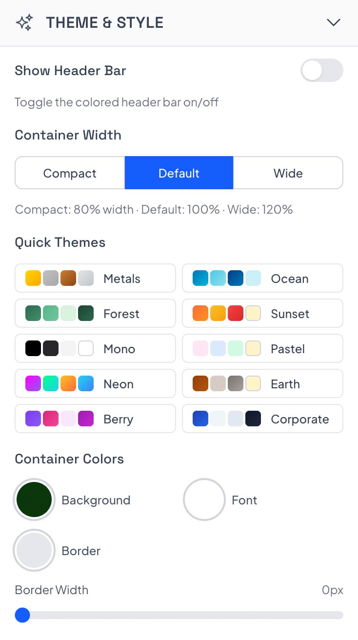 Side-by-side controls interface for managing content